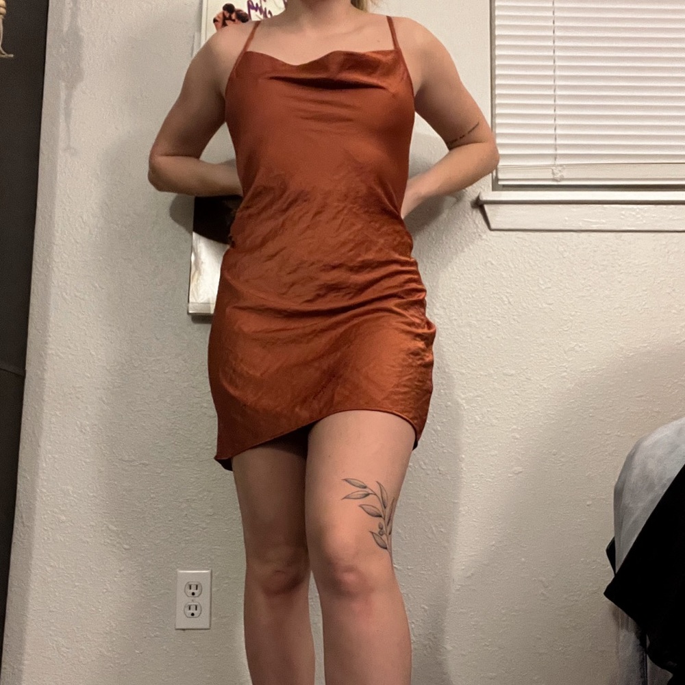 Orange Slip Dress